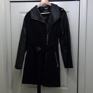 Black Rivet Leather and Wool Jacket - Women's XL - Black